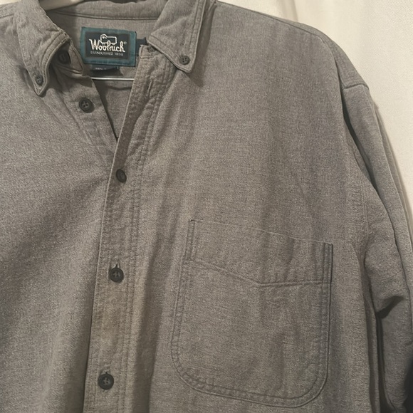 Woolrich Gray Flannel Button-down Shirt Size M - Picture 2 of 4